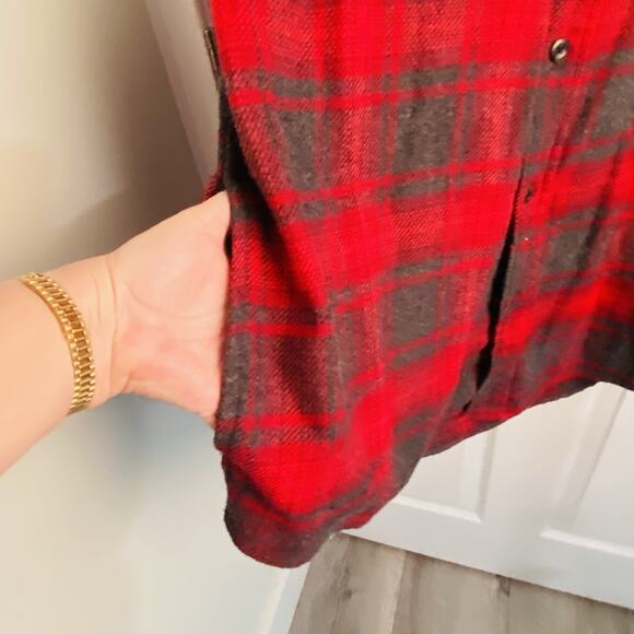 Orvis Shirt Shacket Mens Large L Heavyweight Flannel Jacket Plaid Rio Red Pocket - Picture 6 of 8